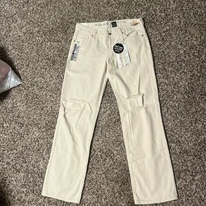 S.O.N.G. 90’s Boyfriend Jeans Low Rise Ripped on Knees Brand New With Tags